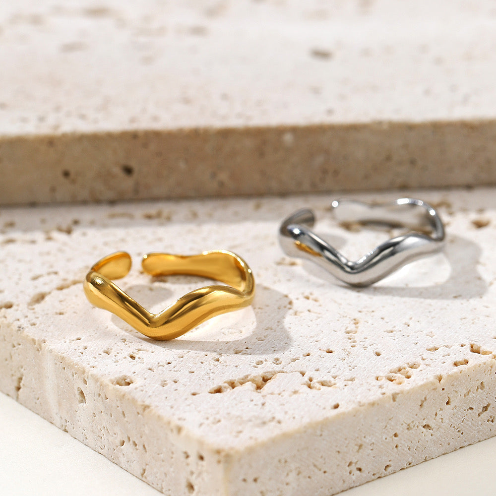 Stainless steel 18k bracelet gold/silver 2 item