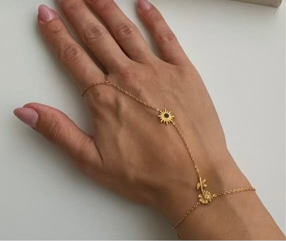 Stainless steel 18k O-Link ring bracelet