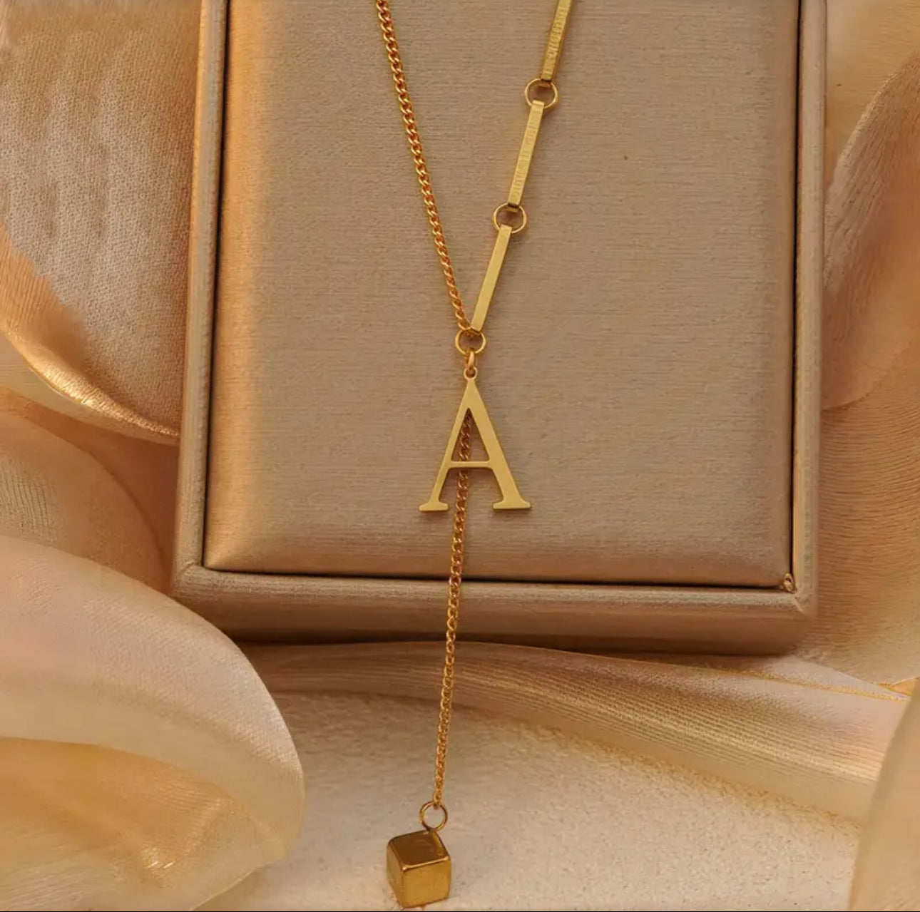 Stainless steel 18k necklace letter