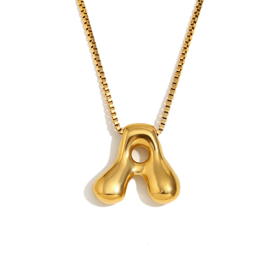 Stainless steel 18k letter necklace