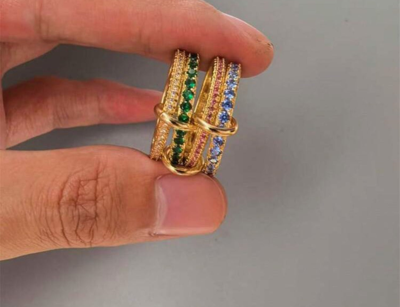 Stainless steel ring 4 layer size 8