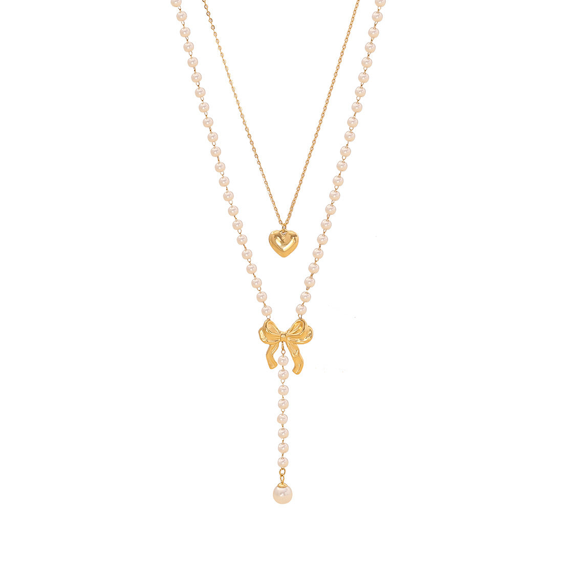 Stainless steel 18k necklace with pearl