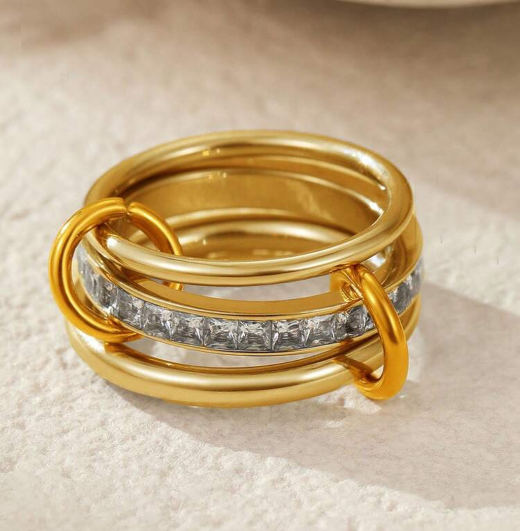 Ring multi layer 3 pcs gold size 11/21