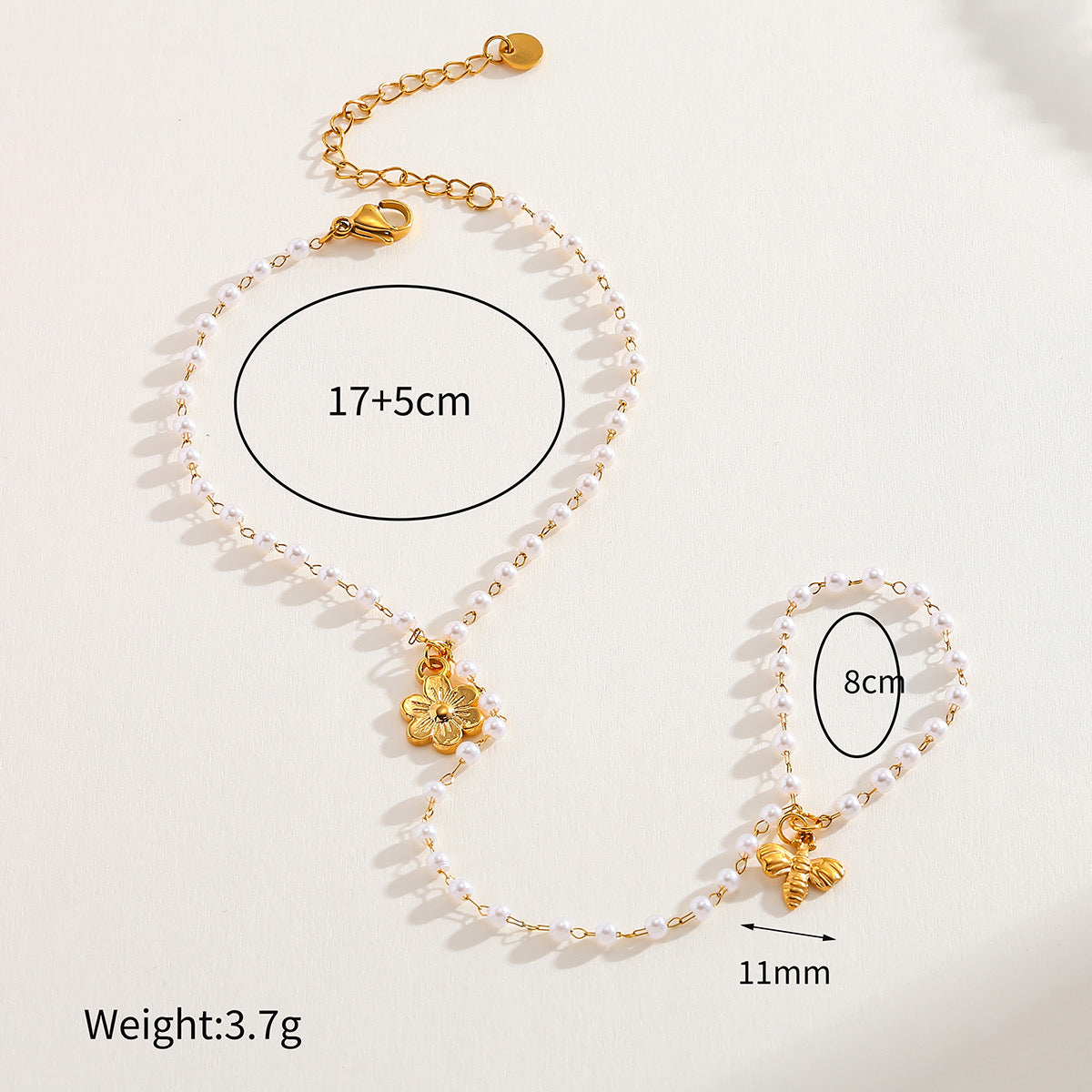 Stainless steel 18k O-Link ring bracelet
