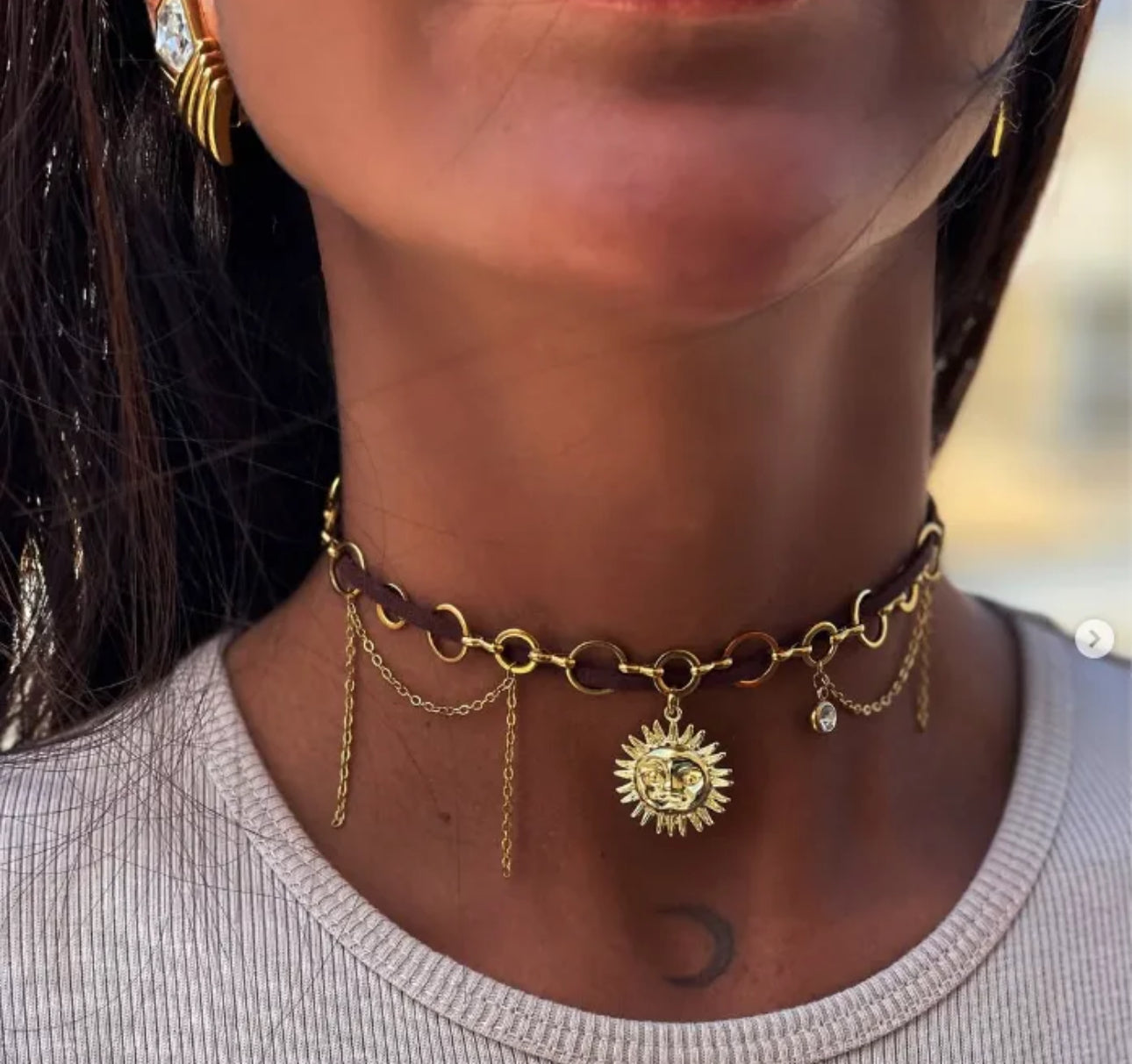 Romantic artistic stainless steel 18K orange /brown