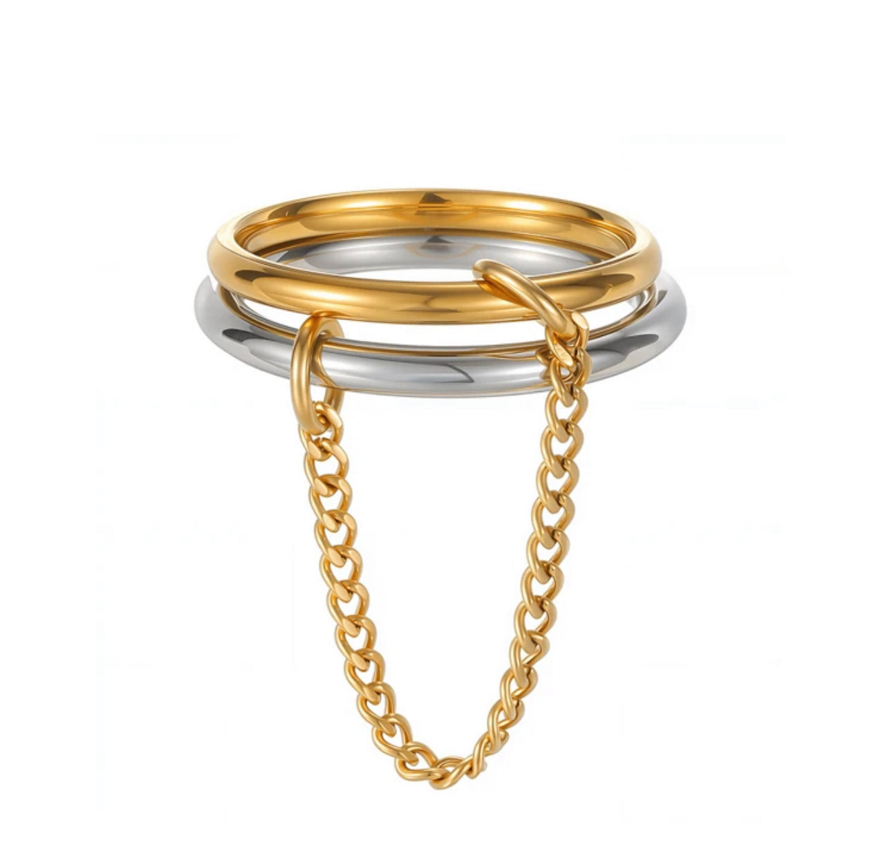 Stainless steel ring 2 layer size 8