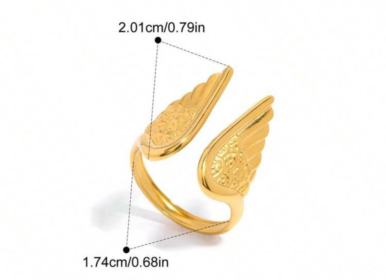 Stainless steel ring angel one size