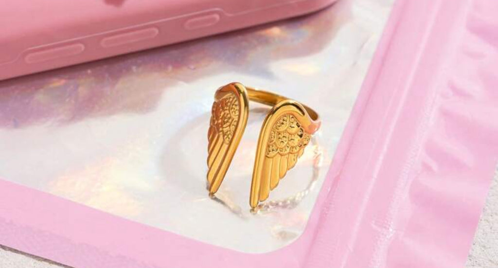 Stainless steel ring angel one size