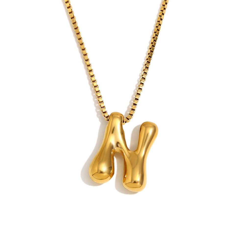 Stainless steel 18k letter necklace