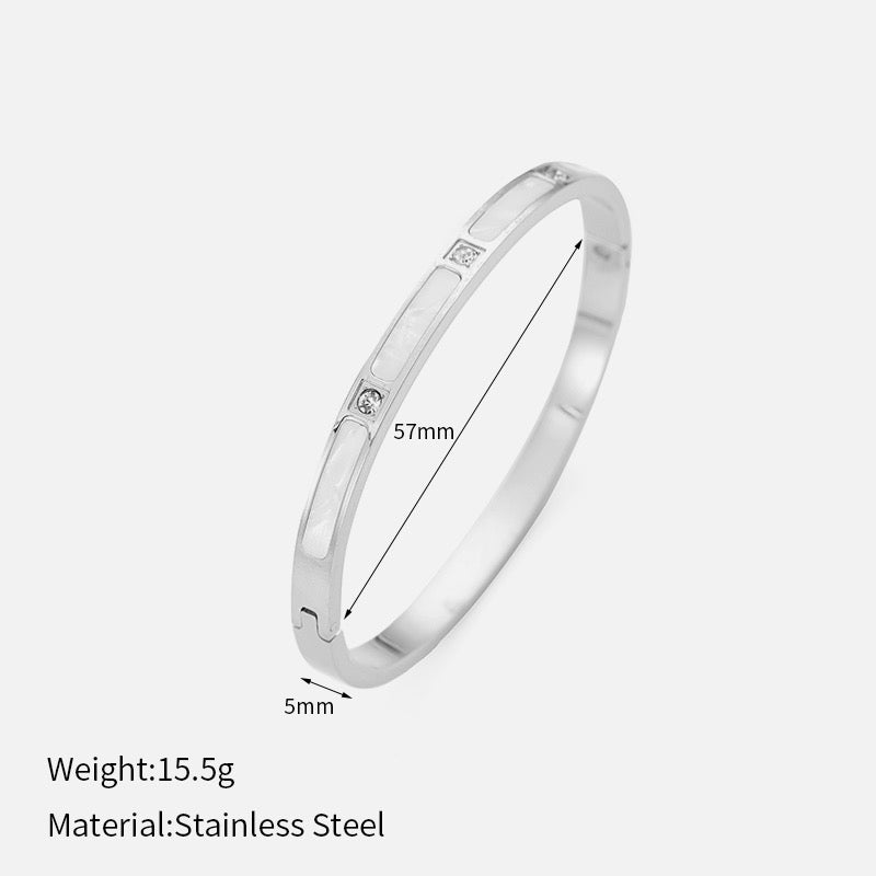 Stainless steel elegant bangles silver