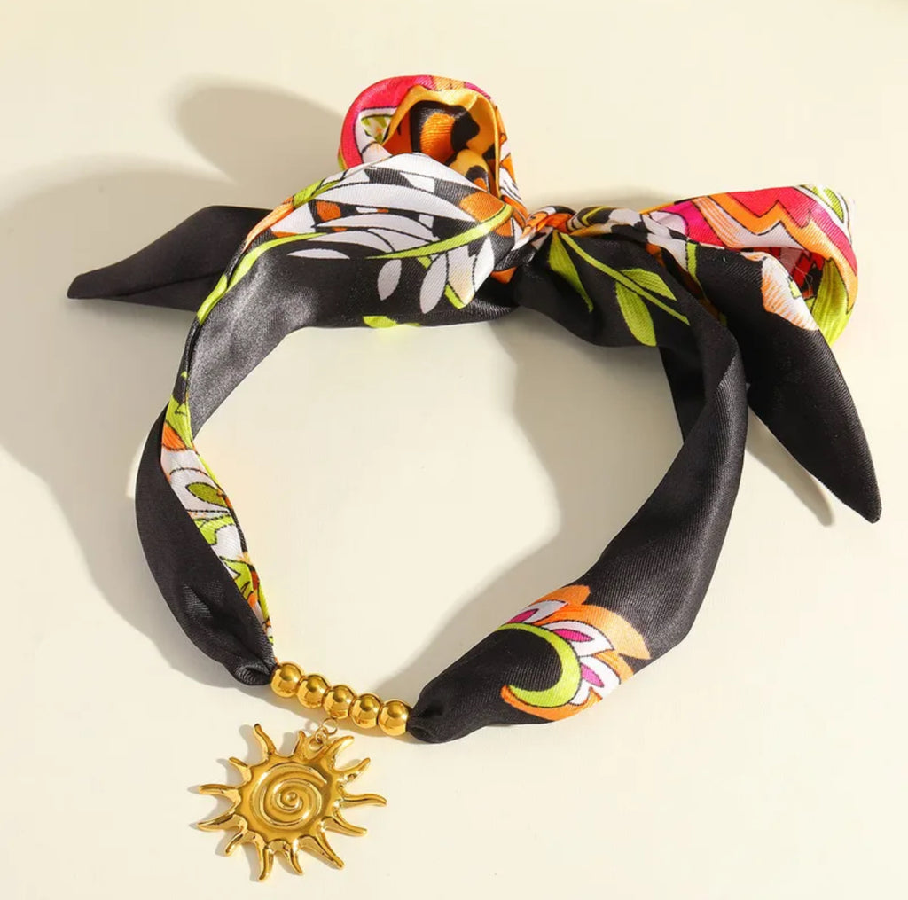 Bohemian romantic gold plated stainless steel 18K necklace sun