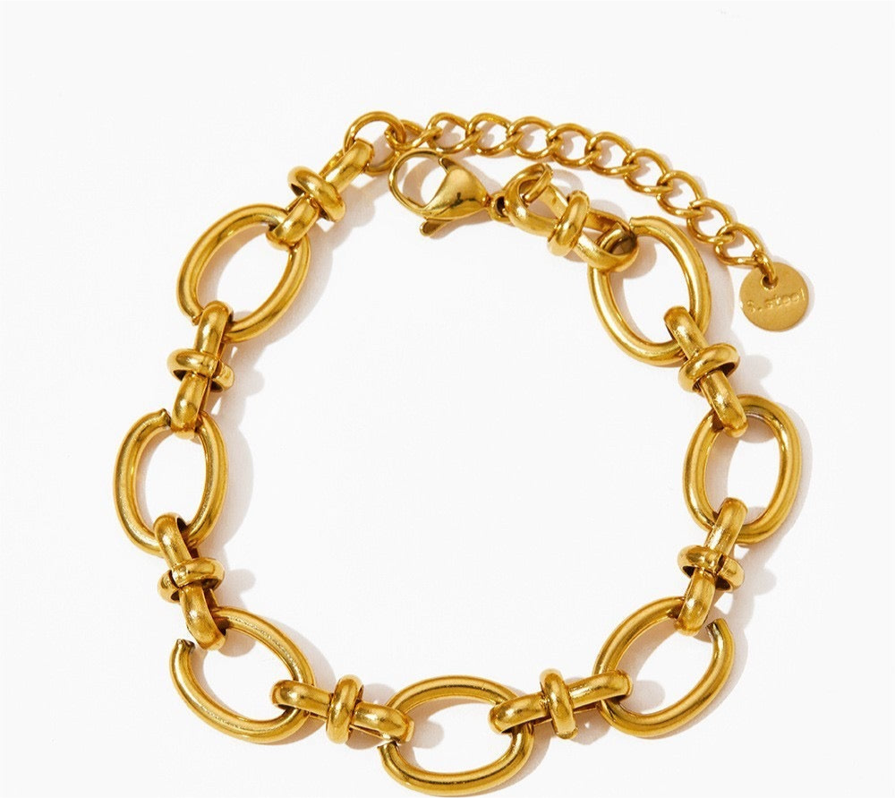 Stainless steel 18k bracelet gold
