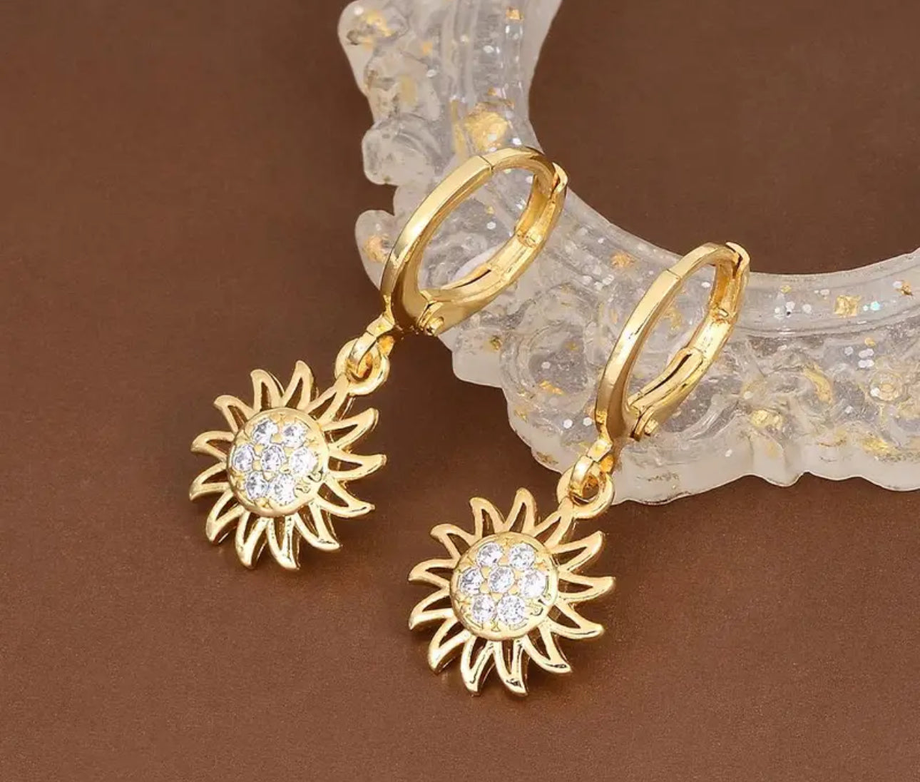 Stainless steel earrings sun