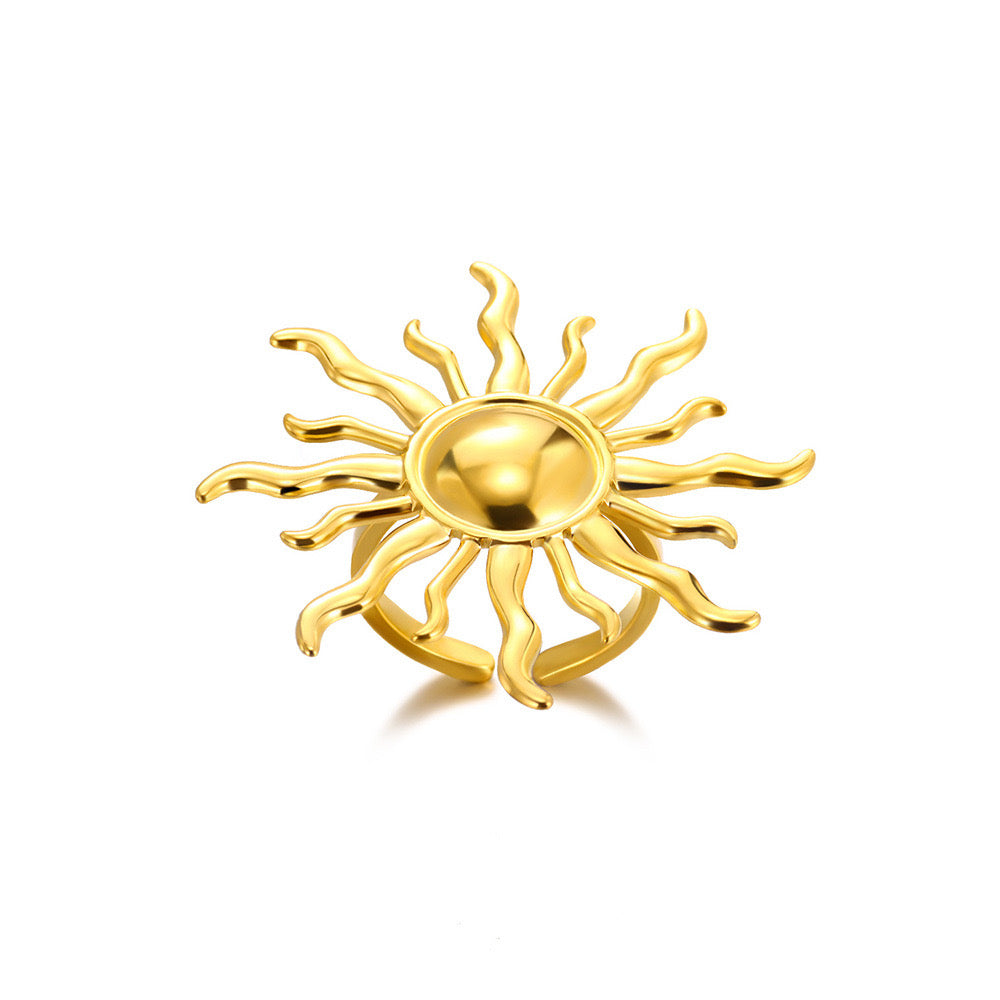 Stainless steel 18k ring sun