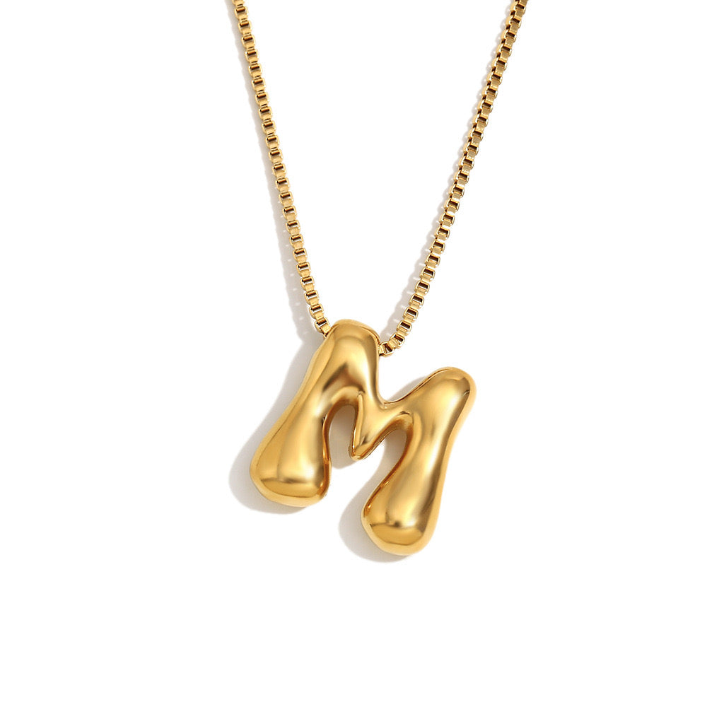 Stainless steel 18k letter necklace