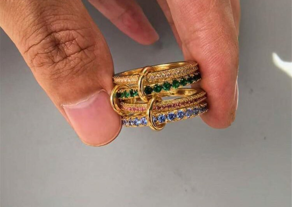 Stainless steel ring 4 layer size 8