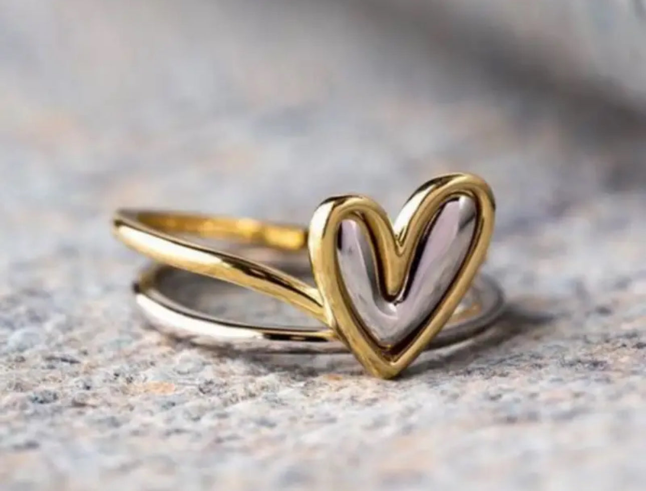 Stainless steel ring heart