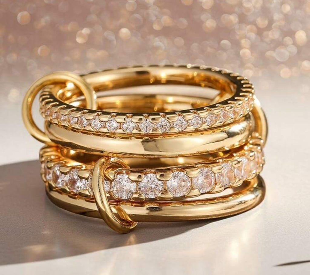 Ring multi layer 4pcs gold size 11/21