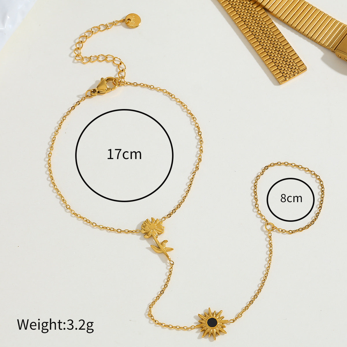 Stainless steel 18k O-Link ring bracelet