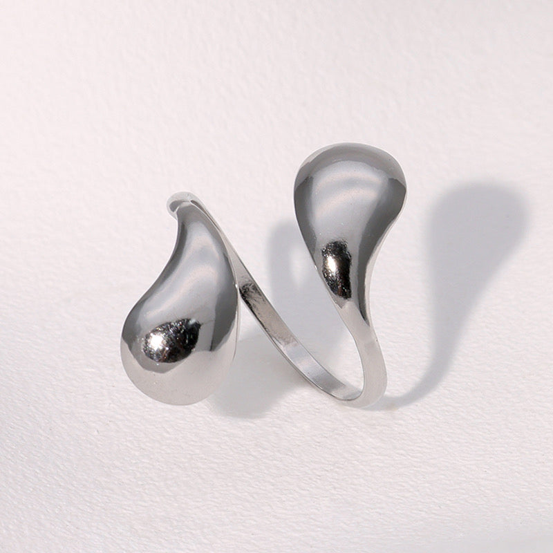Stainless steel 18k ring silver