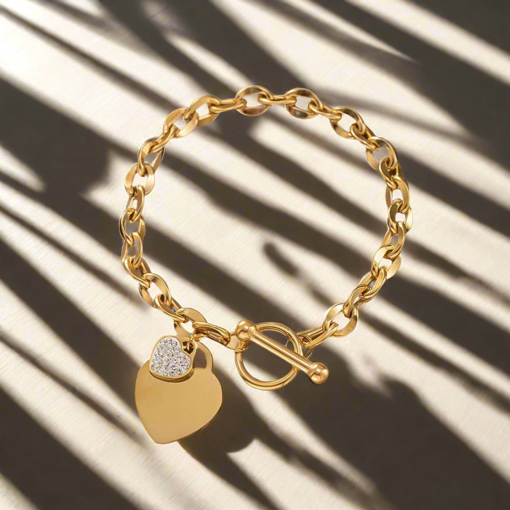 Stainless steel 18k bracelet gold