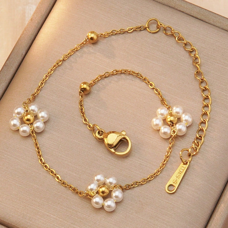 Stainless steel 18k set bracelet and necklace