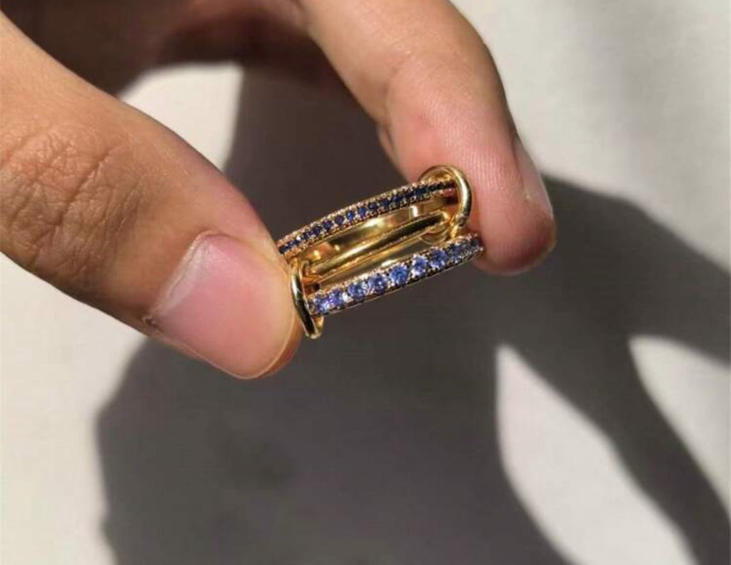 Stainless steel ring 3 layer size 8