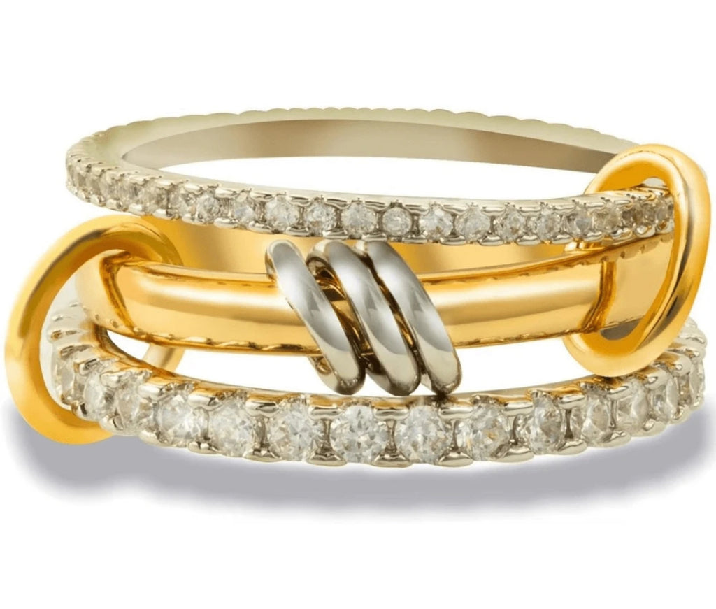 Stainless steel ring 3 layer size 8