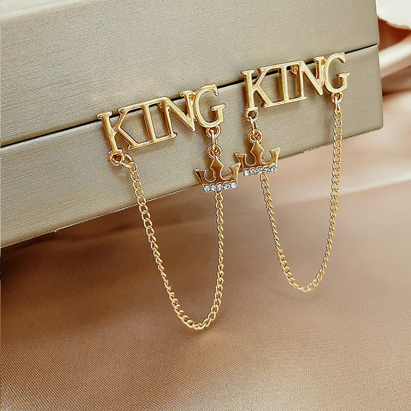 Earring stainless steel king gold
